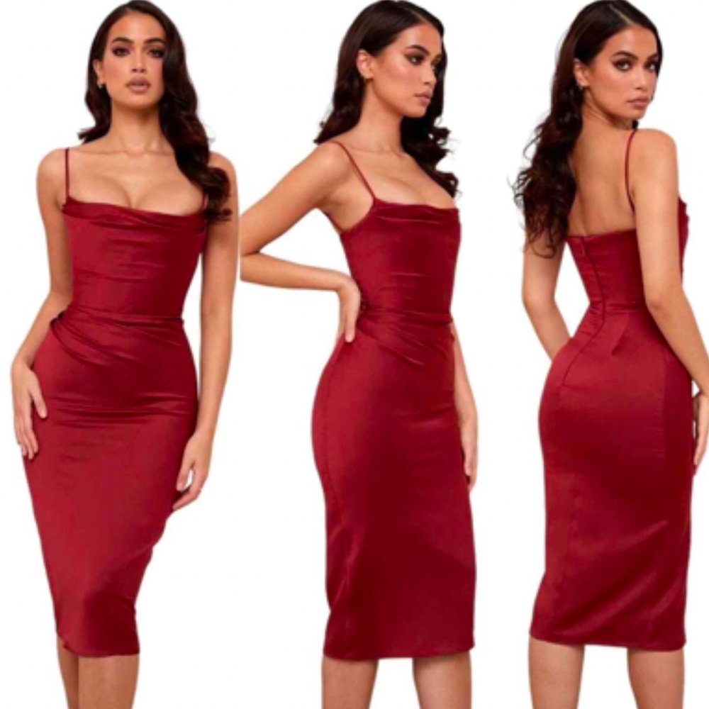 COPY - House of CB Red Satin Dress